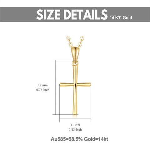 14k Gold Cross Necklace for Women Gold Chain with Cross Pendant Jewelry for Her