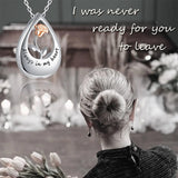 925 Sterling Silver Rose Infinity Teardrop Urn Necklace with Cubic Zirconia Pet Human Ashes