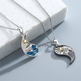 Yin Yang Necklace Sun Moon Sterling Silver Couple Necklaces Matching Couples Jewelry For Women Men Gift