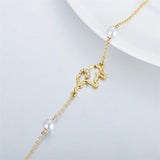 14k Gold Elephant Anklet for Women Real Gold Pearl Lucky Jewelry Anklet Bracelets Gifts for Sister/Wife/Girlfriend Present for Her