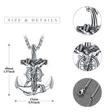 925 Sterling Silver Patron Saint Necklace  Amulet Necklace Cross Jewelry for Men with 2.5mm 22"+2" Rolo Chain
