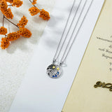 Yin Yang Couples Necklace 925 Sterling Silver Moon And Sun Matching Couples Pendant Mountain Wave BFF Jewelry Gifts