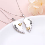 925 Sterling Silver Mother Daughter Granddaughter Family Heart Pendant Necklace Jewelry From Mom Grandmother