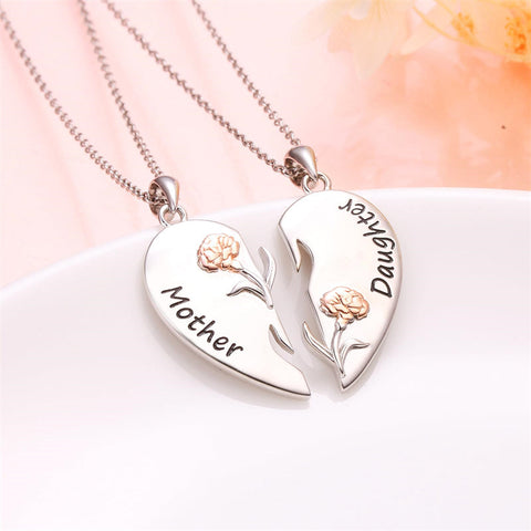 925 Sterling Silver Mother Daughter Granddaughter Family Heart Pendant Necklace Jewelry From Mom Grandmother
