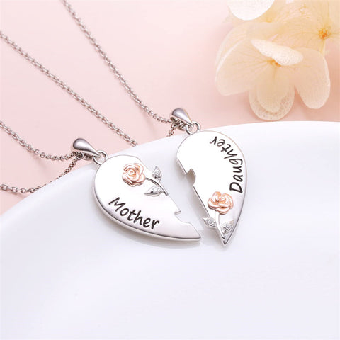 925 Sterling Silver Mother Daughter Granddaughter Family Heart Pendant Necklace Jewelry From Mom Grandmother