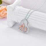 925 Sterling Silver Father Daughter Heart Pendant Necklace from Dad I Love You Forever Jewelry