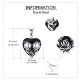 Witches Heart Pendant Necklace 925 Sterling Silver Gothic Jewelry Goth Halloween Gifts for Wome