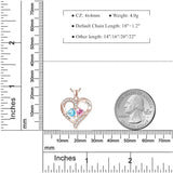 925 Sterling Silver Personalized 2 Heart Simulated Birthstone Engraved Names Necklace for Women Mother Pendant Jewelry