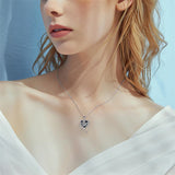 Witches Heart Pendant Necklace 925 Sterling Silver Gothic Jewelry Goth Halloween Gifts for Wome