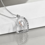 925 Sterling Silver Father Daughter Heart Pendant Necklace from Dad I Love You Forever Jewelry