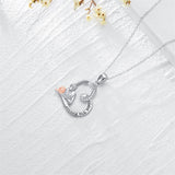 925 Sterling Silver Father Daughter Heart Pendant Necklace from Dad I Love You Forever Jewelry