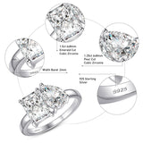 925 Sterling Silver Engagement Ring 1.5ct Double Stone Ring Emerald & Pear Cut Wedding Eternity Ring Cubic Zirconia