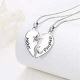 925 Sterling Silver Mother Daughter Granddaughter Family Heart Pendant Necklace Jewelry From Mom Grandmother