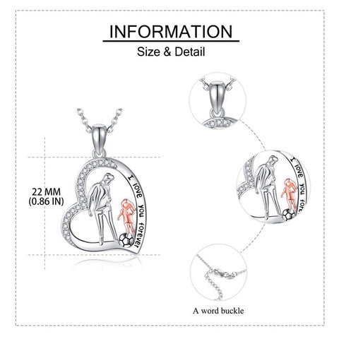 925 Sterling Silver Father Daughter Heart Pendant Necklace from Dad I Love You Forever Jewelry