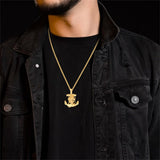 925 Sterling Silver Patron Saint Necklace  Amulet Necklace Cross Jewelry for Men with 2.5mm 22"+2" Rolo Chain