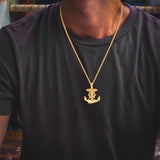 925 Sterling Silver Patron Saint Necklace  Amulet Necklace Cross Jewelry for Men with 2.5mm 22"+2" Rolo Chain