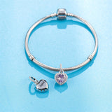 925 Sterling Silver Birthstone Charms Heart Dangle Charm Compatible with Pandora Charm Bracelet Necklace Gifts for Women