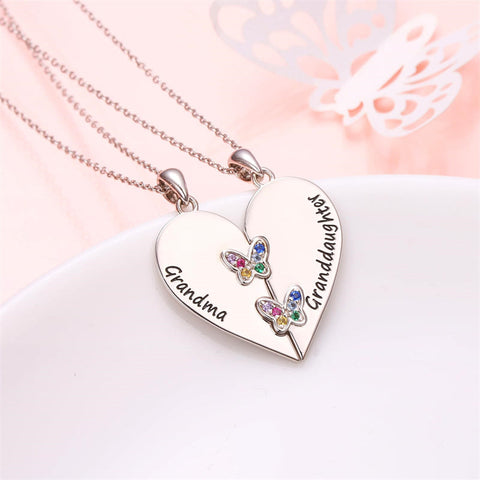 925 Sterling Silver Mother Daughter Granddaughter Family Heart Pendant Necklace Jewelry From Mom Grandmother