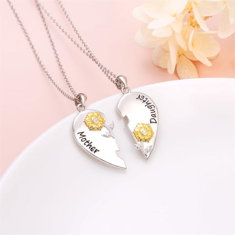 925 Sterling Silver Mother Daughter Granddaughter Family Heart Pendant Necklace Jewelry From Mom Grandmother