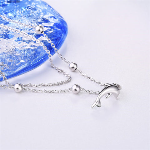 Womens Anklet 925 Sterling Silver  Layered Anklet Bracelet Dainty Beaded Chain Anklet Adjustable 11" Anklet for Women