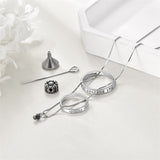 Cremation Jewelry 925 Sterling Silver Sunflower Rose Paw Urn Necklace for Ashes