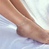 Womens Anklet 925 Sterling Silver  Layered Anklet Bracelet Dainty Beaded Chain Anklet Adjustable 11" Anklet for Women