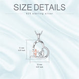925 Sterling Silver Father Daughter Heart Pendant Necklace from Dad I Love You Forever Jewelry