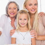 925 Sterling Silver Mother Daughter Granddaughter Family Heart Pendant Necklace Jewelry From Mom Grandmother