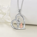 925 Sterling Silver Father Daughter Heart Pendant Necklace from Dad I Love You Forever Jewelry