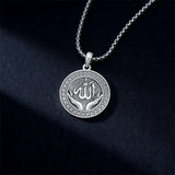 Allah Pendant Necklace 925 Sterling Silver Islamic Muslim Religious Jewelry Gifts for Men Women