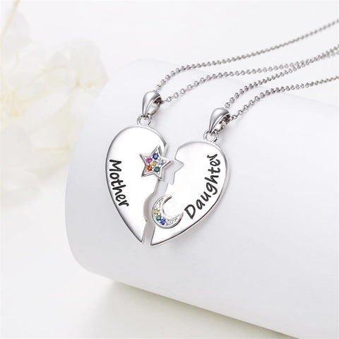 925 Sterling Silver Mother Daughter Granddaughter Family Heart Pendant Necklace Jewelry From Mom Grandmother