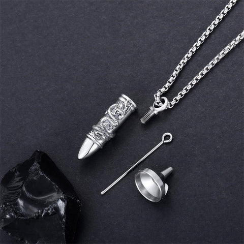 Ashes Keepsake Necklace 925 Sterling Silver Dragon Pendant Urn Cremation Jewelry for Women Men Birthday Valentine's Day Mother's Day Gift
