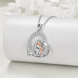 925 Sterling Silver Father Daughter Heart Pendant Necklace from Dad I Love You Forever Jewelry