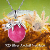 925 Sterling Silver Animal Necklace with Rose Quartz