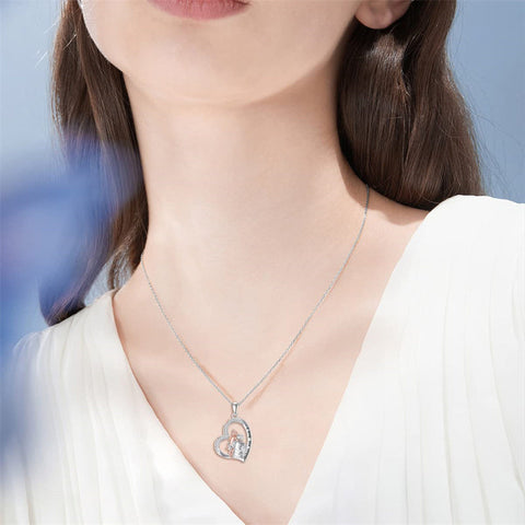 925 Sterling Silver Father Daughter Heart Pendant Necklace from Dad I Love You Forever Jewelry