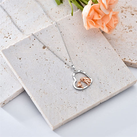 925 Sterling Silver Father Daughter Heart Pendant Necklace from Dad I Love You Forever Jewelry