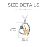 925 Sterling Silver Father Daughter Heart Pendant Necklace from Dad I Love You Forever Jewelry