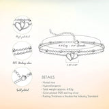 Womens Anklet 925 Sterling Silver  Layered Anklet Bracelet Dainty Beaded Chain Anklet Adjustable 11" Anklet for Women