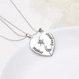 925 Sterling Silver Mother Daughter Granddaughter Family Heart Pendant Necklace Jewelry From Mom Grandmother