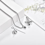 925 Sterling Silver Tree of Life Cremation Jewelry  Urn Necklace for Ashes for Men with 2.5mm 22"+2" Rolo Chain