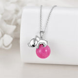 925 Sterling Silver Animal Necklace with Rose Quartz