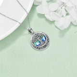 Tree of Life Necklace  Abalone Shell Celtic Knot Pendant Necklace