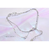 Womens Anklet 925 Sterling Silver  Layered Anklet Bracelet Dainty Beaded Chain Anklet Adjustable 11" Anklet for Women