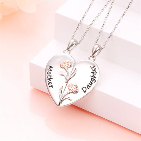 925 Sterling Silver Mother Daughter Granddaughter Family Heart Pendant Necklace Jewelry From Mom Grandmother