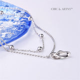 Womens Anklet 925 Sterling Silver  Layered Anklet Bracelet Dainty Beaded Chain Anklet Adjustable 11" Anklet for Women
