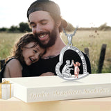 925 Sterling Silver Father Daughter Heart Pendant Necklace from Dad I Love You Forever Jewelry