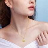 14K Solid Gold Cat Necklace for Women Cat Lover Gift Eternal Love Heart Necklace for Wife Girlfriend and Mom