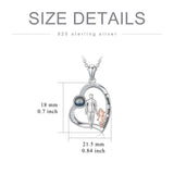 925 Sterling Silver Father Daughter Heart Pendant Necklace from Dad I Love You Forever Jewelry