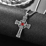 925 Sterling Silver Cross Necklace for Men  Amulet Necklace Protection Jewelry Religious Gifts with 2.5mm 22"+2" Rolo Chain
