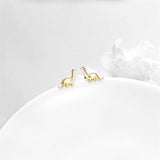 14k Gold Dinosaur Earrings for Women Girls Hypoallergenic